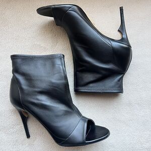 Jerome C Rousseau Clothilde Black Leather Open Toe Bootie Women EU 39 US 8.5 - 9